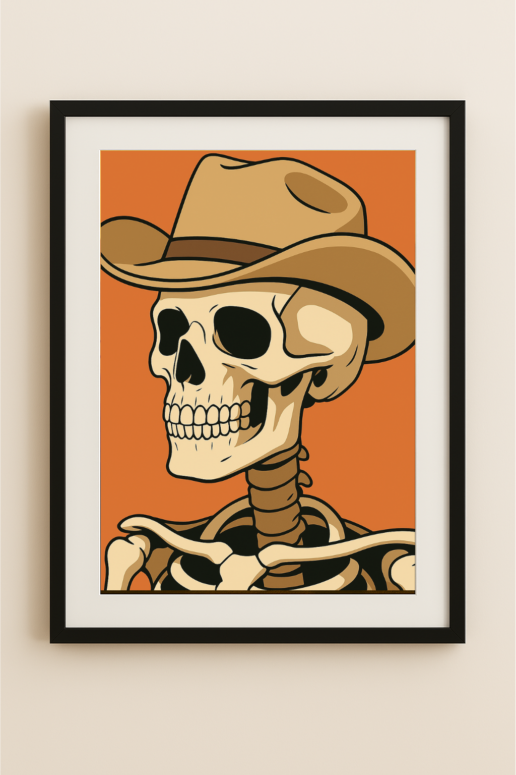 Western art print titled Deadpan West – rustic wall decor by Frontier Prints, inspired by cowboy culture and desert landscapes.