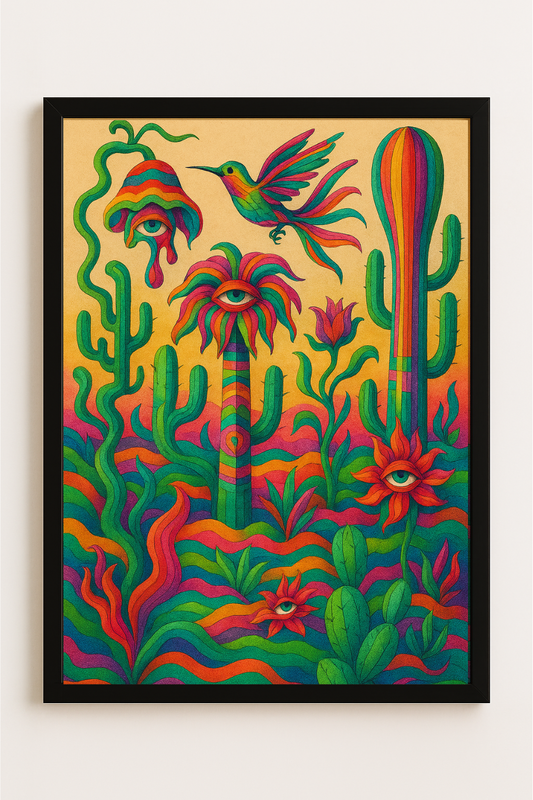 Western art print titled Desert Dreams Strange– rustic wall decor by Frontier Prints, inspired by cowboy culture and desert landscapes.