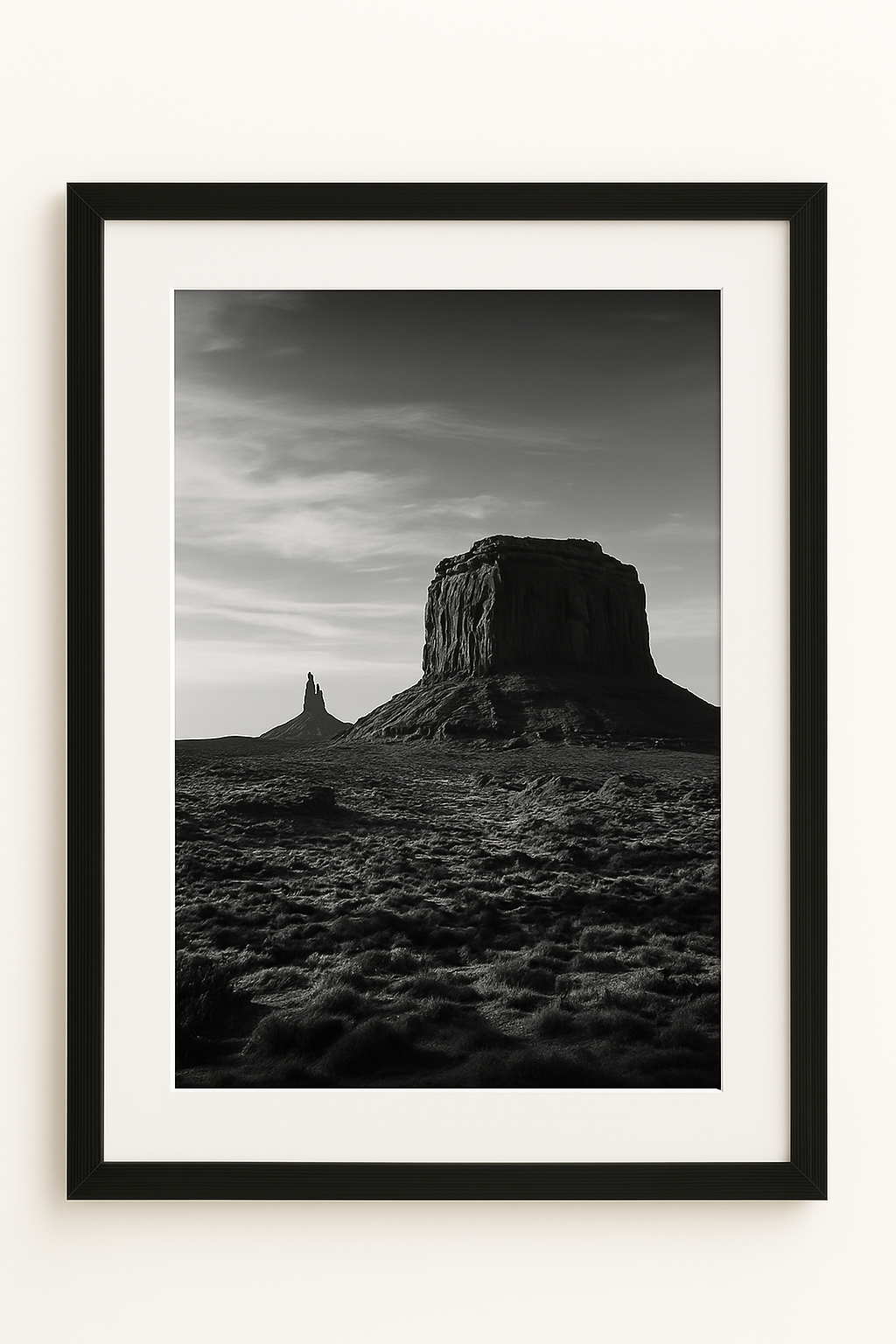 Western art print titled Echo Rise – rustic wall decor by Frontier Prints, inspired by cowboy culture and desert landscapes.