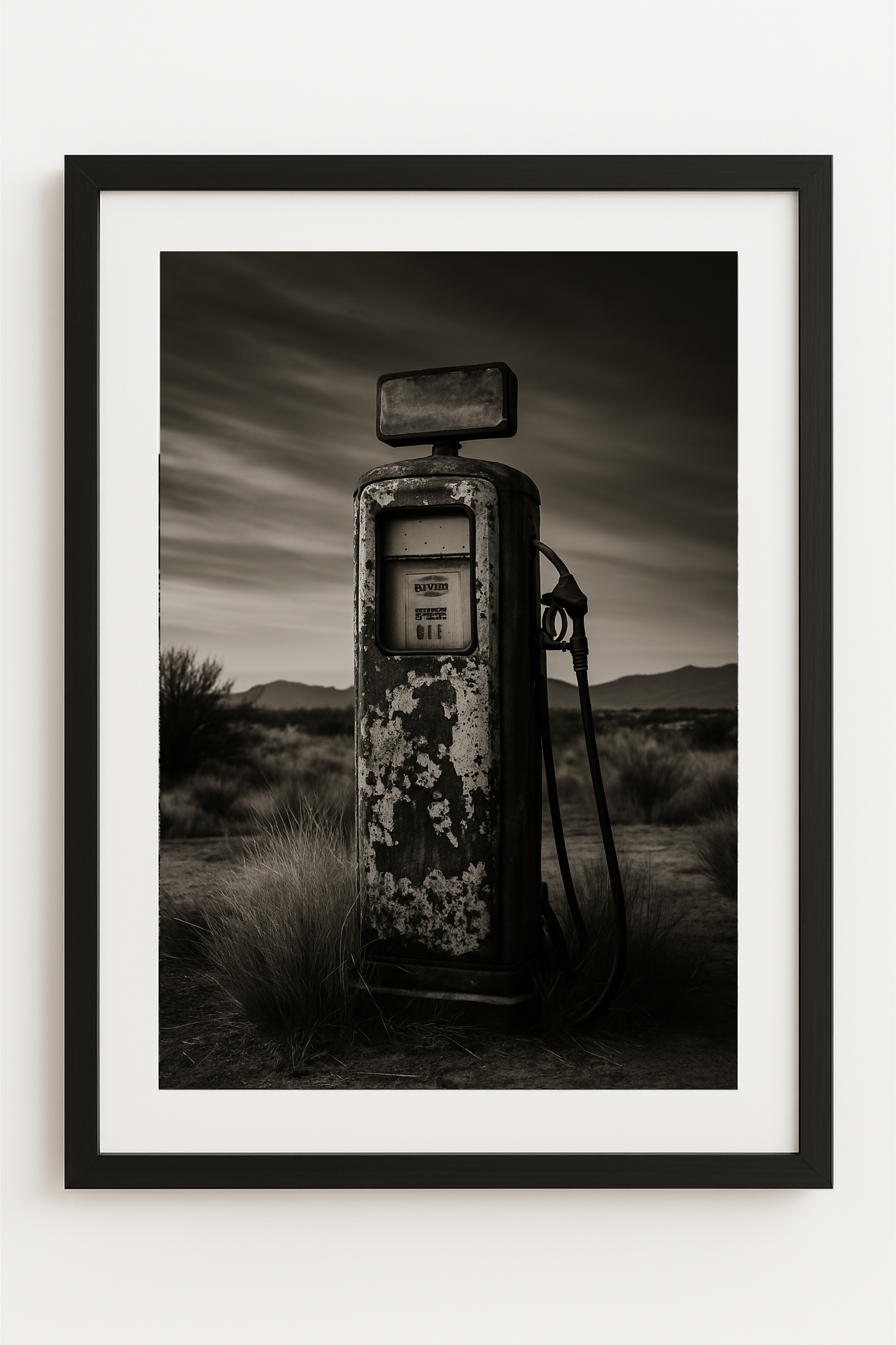 Western art print titled Fuel for Ghosts – rustic wall decor by Frontier Prints, inspired by cowboy culture and desert landscapes.