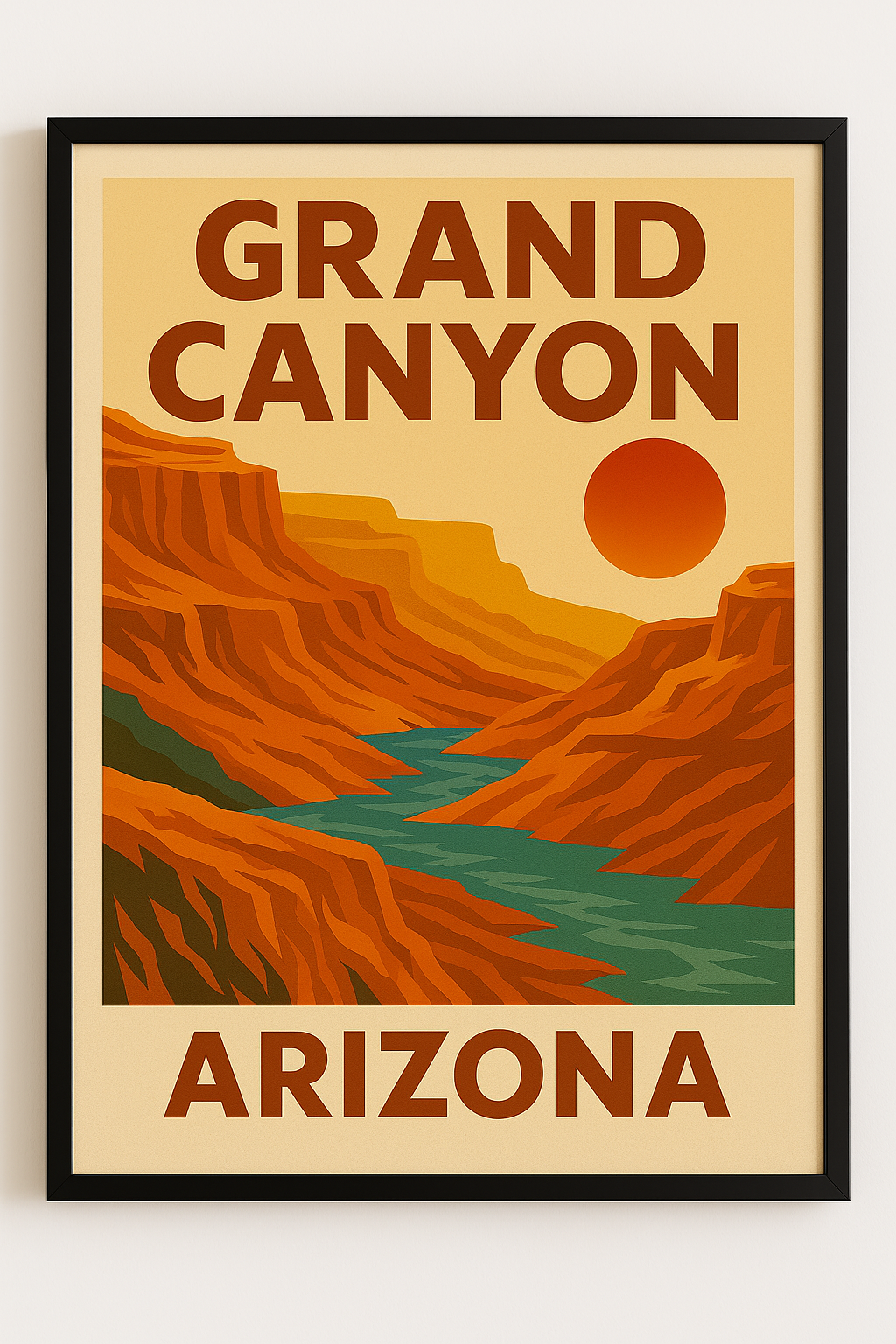 Western art print titled Grand Canyon Glow – rustic wall decor by Frontier Prints, inspired by cowboy culture and desert landscapes.