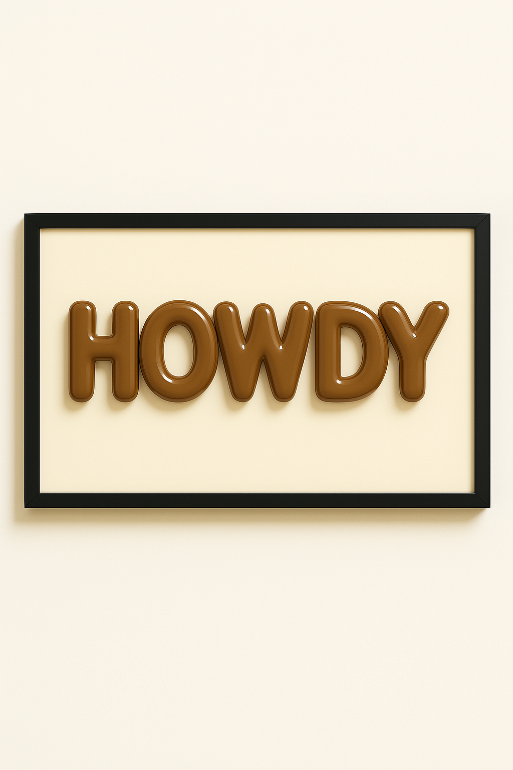 Western art print titled HOWDY Dust – rustic wall decor by Frontier Prints, inspired by cowboy culture and desert landscapes.