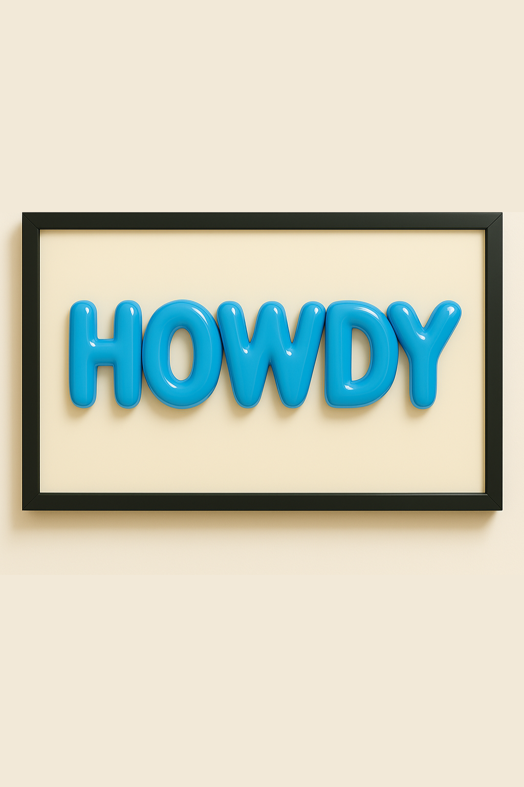 Western art print titled HOWDY Skies – rustic wall decor by Frontier Prints, inspired by cowboy culture and desert landscapes.