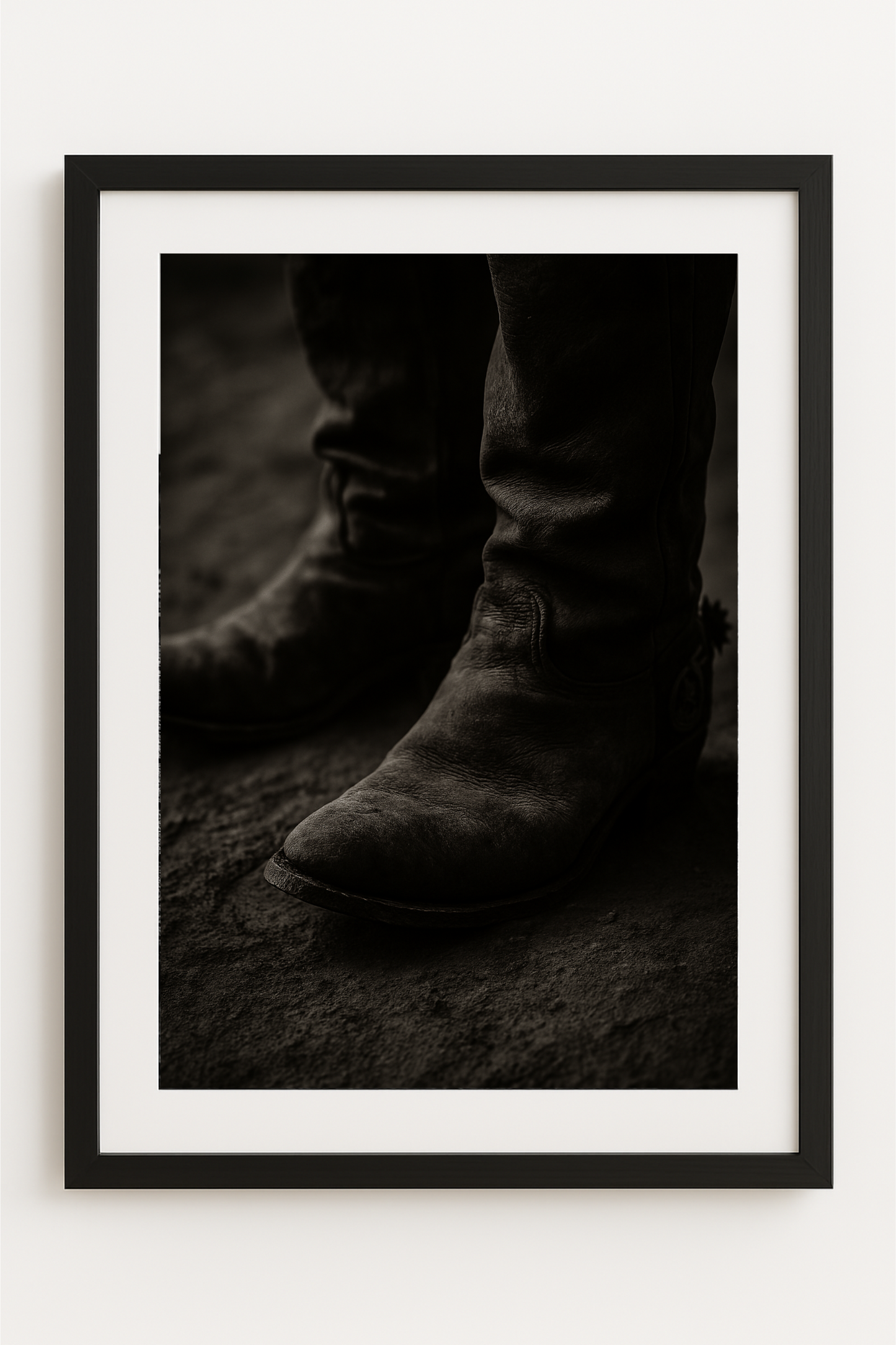 Western art print titled Stand Still – rustic wall decor by Frontier Prints, inspired by cowboy culture and desert landscapes.