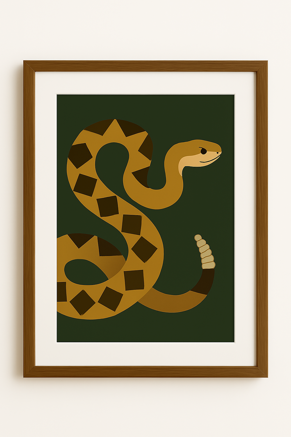 Western art print titled The Rattler – rustic wall decor by Frontier Prints, inspired by cowboy culture and desert landscapes.