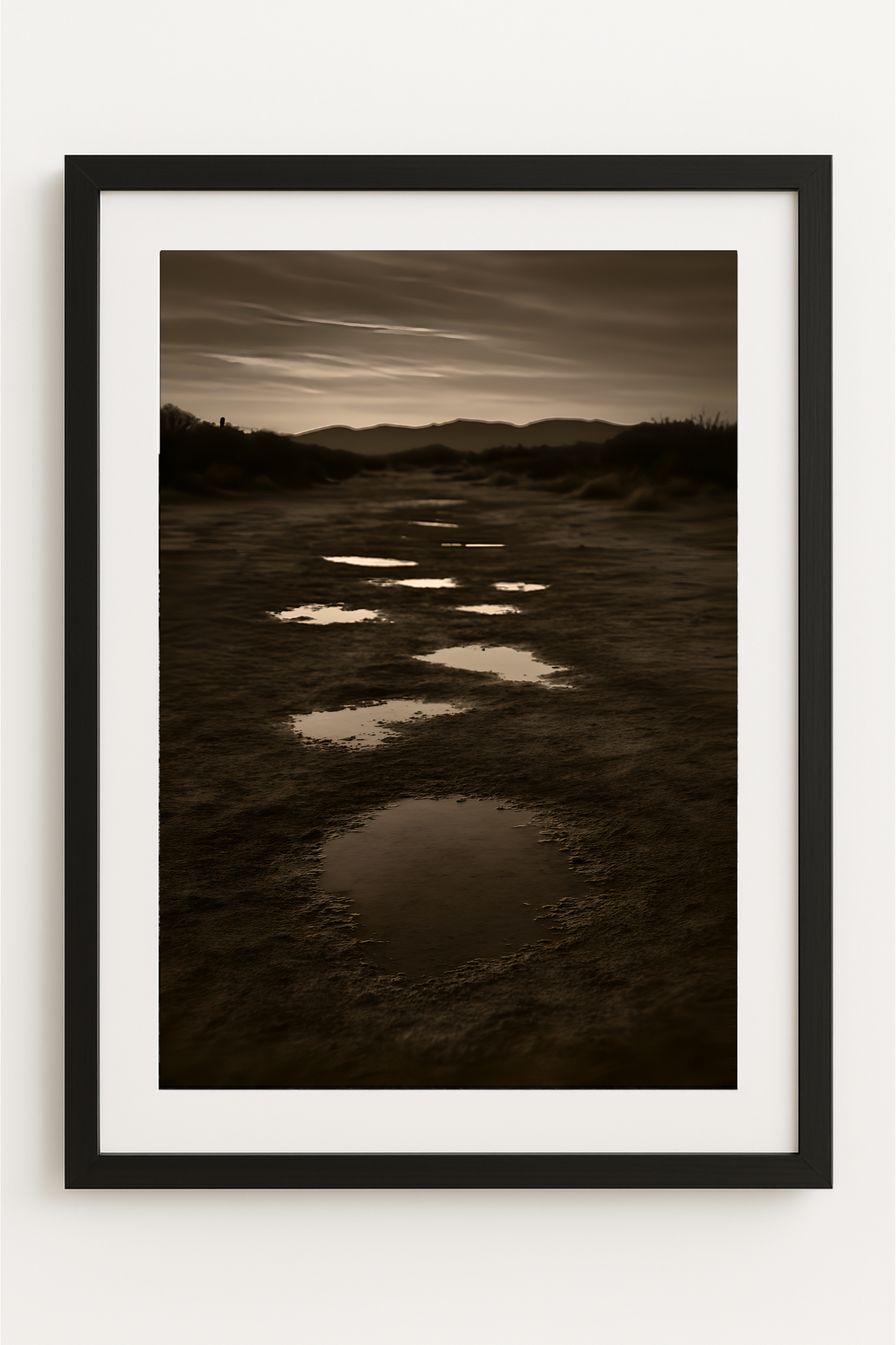 Western art print titled After the Rain – rustic wall decor by Frontier Prints, inspired by cowboy culture and desert landscapes.